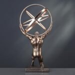 Veronese Design 9 Inch Atlas Carrying Celestial Sphere Statue Cold Cast Resin Antique Bronze Finish - Image 6