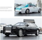 Display Cars 1/18 for Rolls Royce Phantom Alloy Luxy Car Model Diecast Vehicles Metal Car Model Collection Souvenirs Collection or Gift(Black with Silvery) - Image 3