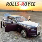 Display Cars 1/18 for Rolls Royce Phantom Alloy Luxy Car Model Diecast Vehicles Metal Car Model Collection Souvenirs Collection or Gift(Black with Silvery) - Image 6