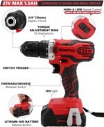 KINGTOOL Home Tool Set Kit - 286 PCS Home Auto Repair Tool Kit with Rolling Tool Box, Mechanic Tool Sets with 21V Max Cordless Power drill, Perfect for Homeowner, Diyer, Handyman - Image 3