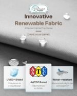 Outdoor Furniture Set, 4 Piece Aluminum Patio Furniture Set with Coffee Table, Wide Seat and Thick Cushions, Outdoor Patio Conversation Sets for Deck, Porch (LightGray) - Image 5