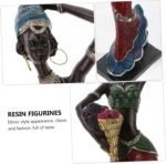 Ethnic Style African Lady Resin Figurine with Gold Basket Hand-Carved Desk Sculpture for Home Office Decor Polished Tribal Woman Statue Accent for Room Shelf - Image 7