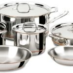 All-Clad Copper Core 5-Ply Stainless Steel Cookware Set 10 Piece Induction Oven Broiler Safe 600F Pots and Pans Silver