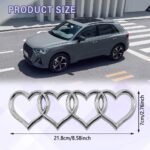 Love Heart Logo Rear Trunk Emblem, 3D Badge Decal Sticker, Car Replacement 3D Sticker, Universal Car Accessories Exterior Decoration Fit for Audi A3 A4 A5 A6 A8 TT R8 Q3 Q5 Q7 (Silver) - Image 2