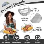 gisgfim 2Pcs Marble Serving Trays with Handles 16 x 11 Inch Large Melamine Tray Rectangular White Marble Serving Platter Grey Tray Melamine Dishes for Serving Food Outdoor Dinner Dessert Plates Party - Image 3