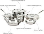All-Clad Copper Core 5-Ply Stainless Steel Cookware Set 10 Piece Induction Oven Broiler Safe 600F Pots and Pans Silver - Image 11