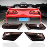 Rear Tail Lights Lamp Cover Trim Compatible with Chevrolet Corvette Stingray C7 Z51 Z06 2014-2019, ABS Tail Light Lamp Cover Guard Trim, Set of 4