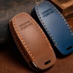 OLLEN Screws-Free Genuine Leather Key Fob Cover, Fit for Audi A3 A6 A6L A7 A8 Q7 Q8 E-Tron S3 S6 S7 SQ7 RS6 RS7,etc, Leather Smart Remote Key Protector, 3 Buttons, C Style, Brown - Image 7