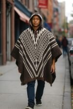 “Alpaca Wool Poncho for Men – Clint Eastwood – Alpaca Poncho – Handmade Product – Cowboy Serape Poncho – Comfortable” - Image 8