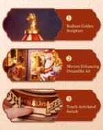 Rolife Wooden 3D Puzzles for Adults, DIY Carousel Music Box with Chaser Lights 11.6" Model Building Kit, Construction Project Craft Kits for Adults Hobby Home Decor Chiristmas Gifts for Boys Girls - Image 9