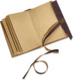 Leather Journal 4"x 6" Genuine Leather Notebook Journal for Men/Women with Giftable BOX - 300 Lined Kraft Pages Vintage Leather Bound Journal for Diary Travelling (Brown) - Image 5