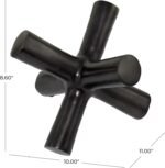 Deco 79 Aluminum Metal Abstract Decorative Sculpture Jack Home Decor Statue, Accent Figurine 10" x 11" x 9", Black - Image 6