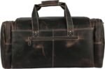 Handmade Genuine Leather Duffle Bag for Men & Women – 24 Inch Weekender Travel Overnight Bag with U-Zip Opening, Trolley Sleeve, Adjustable Strap & Multiple Pockets - Image 4