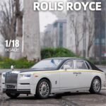 Display Cars 1/18 for Rolls Royce Phantom Alloy Luxy Car Model Diecast Vehicles Metal Car Model Collection Souvenirs Collection or Gift(Black with Silvery) - Image 5