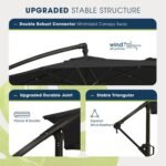 wikiwiki 10ft Patio Umbrellas Offset Outdoor Umbrella Cantilever Hanging Umbrellas w/Infinite Tilt, Fade Resistant Waterproof RECYCLED FABRIC Canopy & Cross Base, for Yard, Garden & Deck, Carbon - Image 4