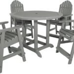 highwood AD-CNA48-CGE Hamilton 5 Piece Round Counter Height Dining Set, Coastal Teak