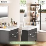 Over-The-Toilet Storage Rack, 4-Tier Bathroom Organizer Shelf Over Toilet with Adjustable Shelf and Basket, Freestanding Space Saver Bathroom Shelves Above Toilet for Room (Vintage Brown) - Image 4