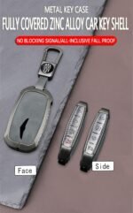 Zinc alloy Key Fob Cover with Keychain Key Case Shell Protection Fit for Genesis GV60 GV80 G70 G90 5/6/7/8 Buttons - Image 2