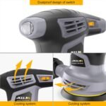 Jellas 5-Inch Random Orbital Sander with 18Pcs Sandpapers, 13000RPM 6 Variable Speed Sander Machine, High Performance Dust Collection System for Woodworking, 2.5A, Dust Collection Bag Include - OS280 - Image 4