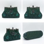 Vintage 1920s Beaded Evening Bag Pearl Clutch Bag for Women Sequin Handbag Bridal Wedding Purse Floral Shoulder Bag - Image 6