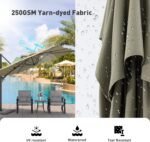 COSIEST 9FT/10FT/9 * 12FT/10 * 13FT Patio Umbrella Cantilever Outdoor Rectangular Offset Umbrella with 360°Rotation, Double Top Heavy Duty Windproof Aluminum Frame for Pool Garden Deck Backyard - Image 4