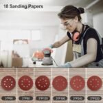 Jellas 5-Inch Random Orbital Sander with 18Pcs Sandpapers, 13000RPM 6 Variable Speed Sander Machine, High Performance Dust Collection System for Woodworking, 2.5A, Dust Collection Bag Include - OS280 - Image 3