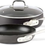 All-Clad HA1 Hard Anodized Nonstick Saute Pan with Lid and Fry Pan Set 4 Quart, 10 Inch Induction Oven Broiler Safe 500F Pots and Pans, Cookware Black