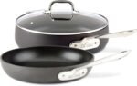 All-Clad HA1 Hard Anodized Nonstick Saute Pan with Lid and Fry Pan Set 4 Quart, 10 Inch Induction Oven Broiler Safe 500F Pots and Pans, Cookware Black