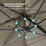 COSIEST 9FT/10FT/9 * 12FT/10 * 13FT Patio Umbrella Cantilever Outdoor Rectangular Offset Umbrella with 360°Rotation, Double Top Heavy Duty Windproof Aluminum Frame for Pool Garden Deck Backyard - Image 7