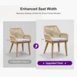 PURPLE LEAF 7 Pieces Outdoor Dining Set All-Weather PE Rattan Outdoor Patio Furniture Set with All Aluminum Frame Rectangular Table and Chairs Set for Lawn Garden Backyard Deck, Teak - Image 2