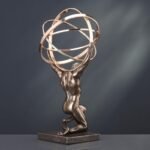 Veronese Design 9 Inch Atlas Carrying Celestial Sphere Statue Cold Cast Resin Antique Bronze Finish - Image 7