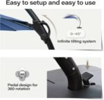 LAUSAINT HOME Outdoor Patio Umbrella with Base included, 11 FT Deluxe Curvy Cantilever Umbrella Offset Hanging umbrella with 360° Rotation for Market, Pool, Garden, Backyard, Deck (Navy Blue, 11 FT) - Image 4