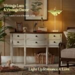 Glass Table Lamps Mid Century Modern Table lamp Gold Desk lamp tall table lamp nightstand lamp touch Table lamp with Green Flower Design Bedside Table Lamp for end table Bedroom Living Room Office - Image 7