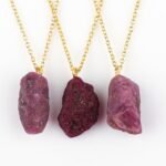Raw Gemstone Necklace – Natural Crystal Pendant on 18K Gold Plated Chain – 15-25mm Chunky Gemstone – Healing Jewelry for Women – Boho Gift for Her – Adjustable Chain - Image 2