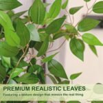 5FT Artificial Ficus Tree with White Planter, Realistic Faux Silk Indoor Outdoor Plant for Home Office Living Room, Porch, Garden Decor - Image 4