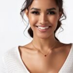 Heart Necklace for Women 14K Gold Plated Red Crystal Heart Necklaces Simple Pendant Necklace Gold Jewelry for Women - Image 3