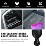 Ziciner Car Detailing Brush, Curved Soft Bristles Auto Removal Dust Collectors, Universal Vehicle Dashboard, Air Conditioner Vents etc Interior Cleaning Tool Accessories (Double Purple) - Image 6