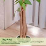 5FT Artificial Ficus Tree with White Planter, Realistic Faux Silk Indoor Outdoor Plant for Home Office Living Room, Porch, Garden Decor - Image 5