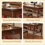 70.86" Long Solid Wood Desk with 3 Drawers Home Office Computer Desk Mid Century Modern Large Study Writing Desk Simple Real Wood Desk Study Table Workstation, Walnut - Image 6