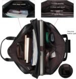 Masa Kawa Leather Briefcase for Men 17/15.6" Laptop Crossbody Shoulder Messenger Bag Business Travel Work Attache Case - Image 5