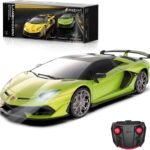 Lamborghini Remote Control Car, 1:24 Scale Electric Sport Racing Hobby Toy Car Lamborghini Model Vehicle for Boys Girls Birthday Gifts, Green