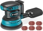 Cordless Random Orbital Sander Compatible for Makita 18V (TOOL ONLY), Electric Palm Orbital Sander With Dust Collector, 6 Variable Speeds, 20Pcs Sandpaper For Sanding Polishing Woodworking