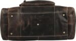Handmade Genuine Leather Duffle Bag for Men & Women – 24 Inch Weekender Travel Overnight Bag with U-Zip Opening, Trolley Sleeve, Adjustable Strap & Multiple Pockets - Image 5