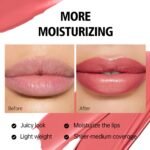 MAKI YIKA Moisture Dark Brown Lipstick for Women Hydrate Tinted Lip Balm for Dry Cracked Lips Dark Burgundy Glossy Lip Color Juicy Finish, MA071 Maduro Brown - Image 5