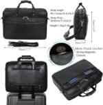 Masa Kawa Leather Briefcase for Men 17/15.6" Laptop Crossbody Shoulder Messenger Bag Business Travel Work Attache Case - Image 3