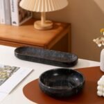 10.6’’ Marble Tray, Decorative Bowl for Home Decor, Natural Marble Key Bowl, Candy Bowl, Decorative Tray for Entryway Table, Vanity and Bathroom Countertop(Black) - Image 7
