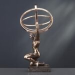 Veronese Design 9 Inch Atlas Carrying Celestial Sphere Statue Cold Cast Resin Antique Bronze Finish - Image 4