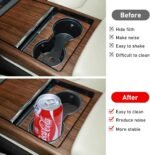 Yumzeco Compatible with 2022 2023 2024 2025 2026 Tesla Model S/X Cup Holder Insert, Center Console Cup Holder Inserts for 2022-2026 Model S/X Plaid/Long Range Accessories - Image 3