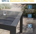 Wisteria Lane Aluminum Patio Furniture Set for All Weather, Oversized Metal Outdoor Furniture Set with 27.5" Deep Seat and 10" Back Cushion, Patio Conversation Sets with Wide armrest, Dark Grey - Image 7