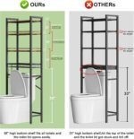 Over-The-Toilet Storage Rack, 4-Tier Bathroom Organizer Shelf Over Toilet with Adjustable Shelf and Basket, Freestanding Space Saver Bathroom Shelves Above Toilet for Room (Vintage Brown) - Image 2